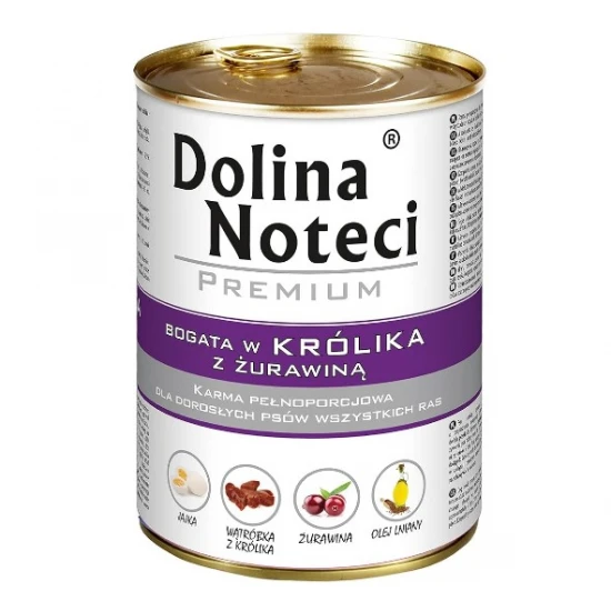 Dolina Noteci Premium Dog Rabbit - Консерва за кучета със заешко и боровинки 800 гр