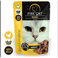 Fine Cat Adult Pouch Chicken 100gr  - Беззърнен пауч с пилешко месо 100гр