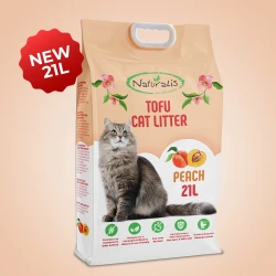 Naturalis Tofu Cat Litter 21l Peach - 100% натурална котешка тоалетна с праскова