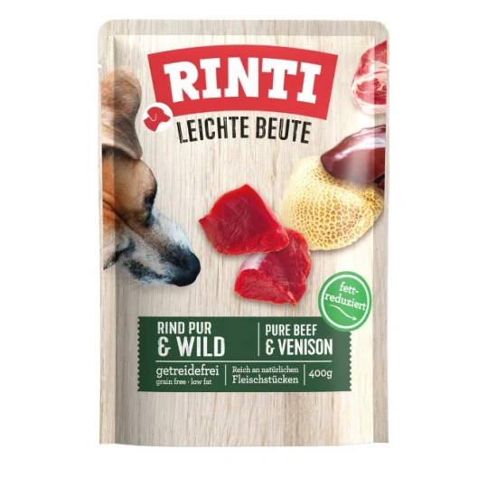 Rinti Pur - Пауч за кучета от говеждо и дивеч 400 гр