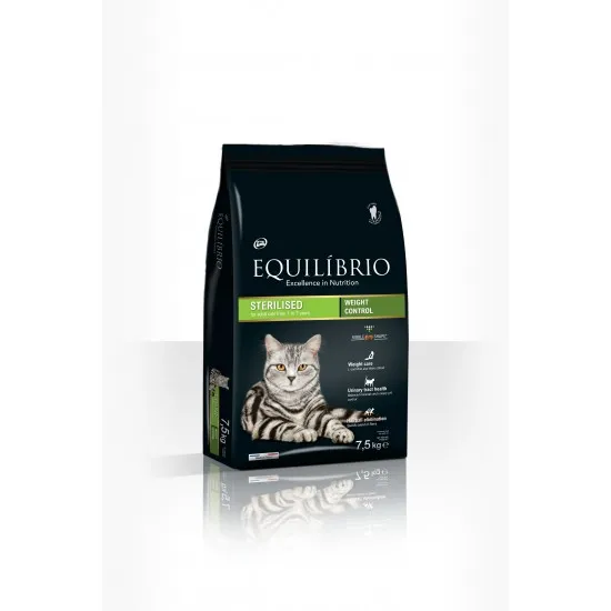 Equilibrio Adult Cat Sterilized - Пълноценна храна за кастрирани израснали котки 7.5 кг