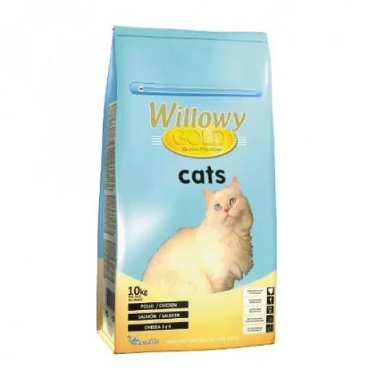 Willowy Gold Adult Cat - Пълноценна храна за израснали котки с пилешко и сьомга 10 кг