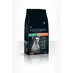 Equilibrio Adult Dog Skin and Digestion With Salmon All Breeds - Пълноценна храна за израснали кучета със сьомга за сияйна кожа и добро храносмилане 12 кг