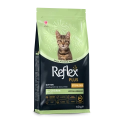 REFLEX+ KITTEN CHICKEN STERILISED 1.5 kg - Пълноценна храна за кастрирани подрастващи котки от всички породи с пилешко месо 1.5 кг
