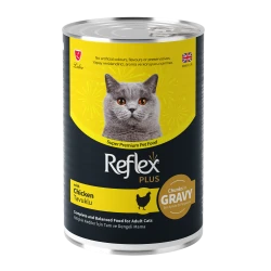 Reflex Plus Консерва с пилешко за израснали котки – хапки в сос 400гр.
