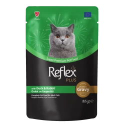 RP Pouch cat Duck and Rabbit in Gravy 85gr  - Парченца в сос с заешко и патешко месо 85 гр.