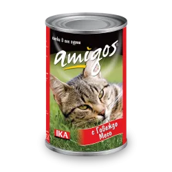 Amigos Beef Adult Cat - Консерва за израснали котки с говеждо 415 гр
