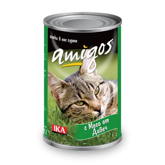 Amigos Game Adult Cat - Консерва за израснали котки с дивеч 415 гр