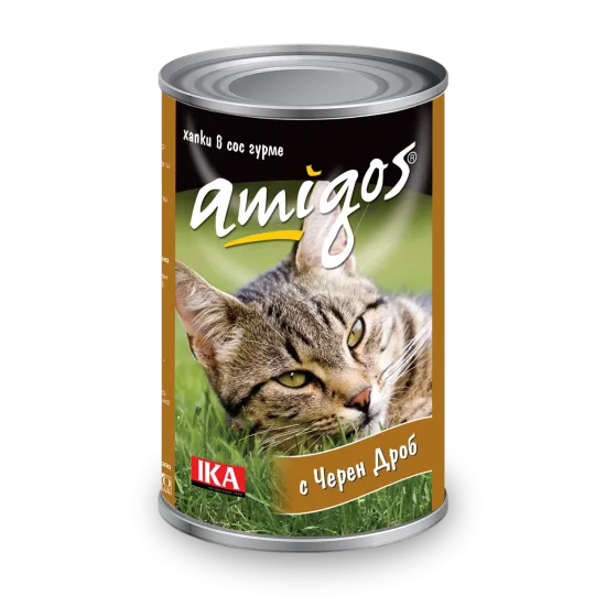 Amigos Liver Adult Cat - Консерва за израснали котки с черен дроб 415 гр