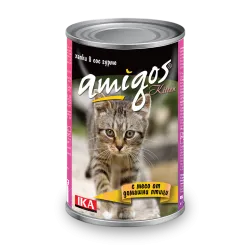 Amigos Kitten Poultry - Консерва за подрастващи котенца с домашни птици 415 гр