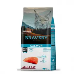Bravery Salmon Adult Cat - Пълноценна храна за израснали котки от всички породи със сьомга 7 кг