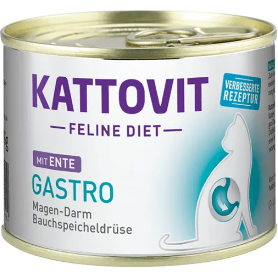 Kattovit Gastro - Консервирана храна за котки с храносмилателни проблеми, с патешко 185 гр