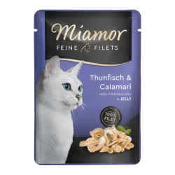 Miamor фини филенца - Пауч за израснали котки с риба тон и калмари 100 гр