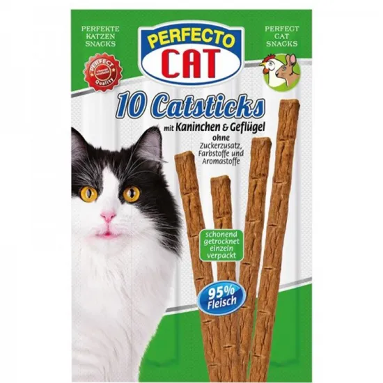 Perfecto Cat Sticks - Саламени пръчици за котки със заешко и птиче месо 50 гр