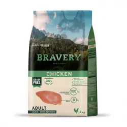 Bravery Chicken Medium & Large Breeds Adult Dog - Пълноценна храна за израснали кучета от средни и едри породи с пилешко 4 кг