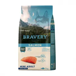 Bravery Salmon Mini Breeds Adult Dog - Пълноценна храна за израснали кучета от дребни и мини породи със сьомга 7 кг