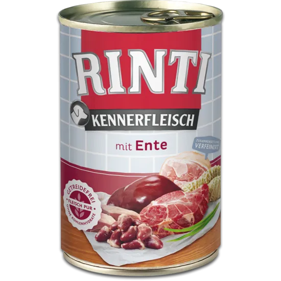 Rinti Kennerfleisch Adult - Консервирана храна за израснали кучета с патешко 400 гр