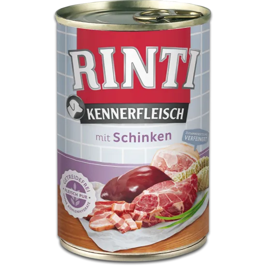 Rinti Kennerfleisch Adult - Консервирана храна за израснали кучета със шунка 400 гр