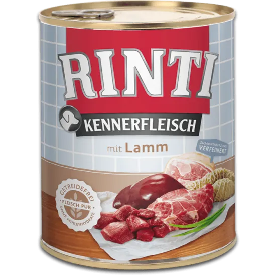 Rinti Kennerfleisch Adult - Консервирана храна за израснали кучета с агнешко 800 гр
