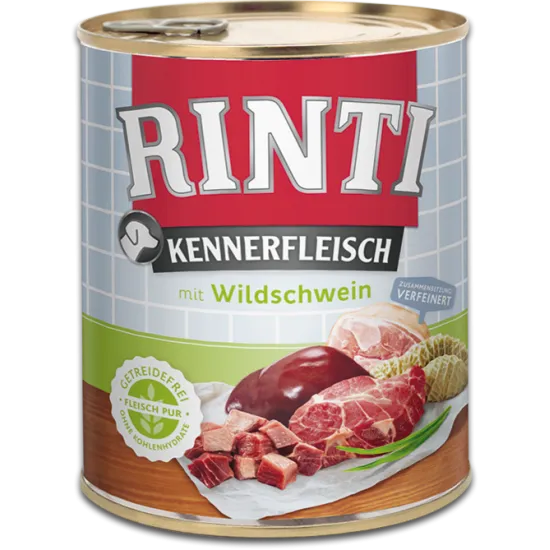 Rinti Kennerfleisch Adult - Консервирана храна за израснали кучета с глиганско 800 гр