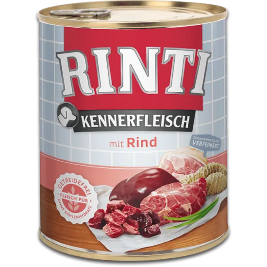 Rinti Kennerfleisch Adult - Консервирана храна за израснали кучета с говеждо 800 гр