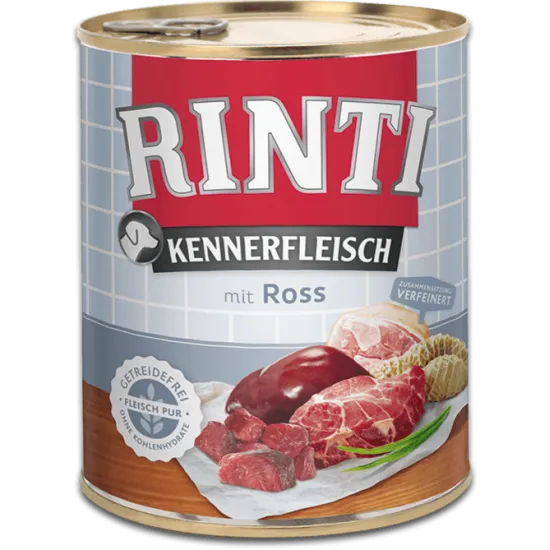 Rinti Kennerfleisch Adult - Консервирана храна за израснали кучета с конско 800 гр