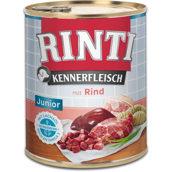 Rinti Kennerfleisch Junior - Консервирана храна за подрастващи кучета с говеждо 800 гр