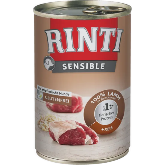 Rinti Sensible - Консервирана храна за кучета с алергии, с агнешко и ориз 400 гр