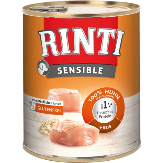 Rinti Sensible - Консервирана храна за кучета с алергии, с пилешко и ориз 800 гр