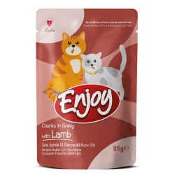 Enjoy Cat Adult Pouch Lamb in Gravy 85gr  - Беззърнен пауч с агнешко месо 85гр