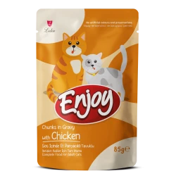 Enjoy Cat Adult Pouch Chicken in Gravy 85gr  - Беззърнен пауч с пилешко месо 85гр